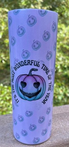 Halloween 20 oz Tumbler Wonderful Time Purple_Sun1