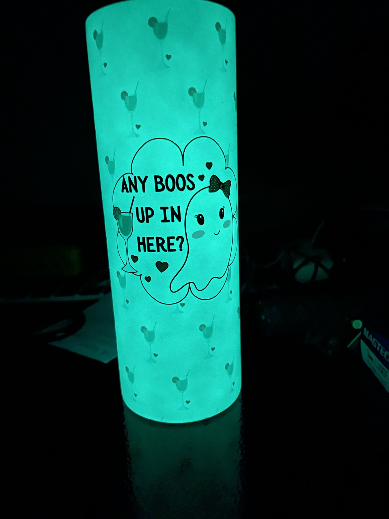 Halloween Any Boos 20 oz Tumber Glow - Dark