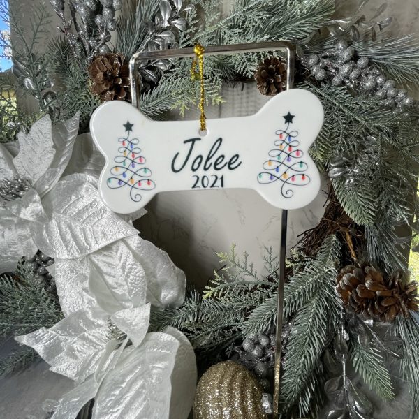 Personalized Dog Bone Ceramic Ornament