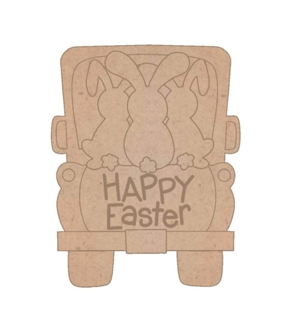 Easter Truck with 3 Bunnies 8" Wood Blank