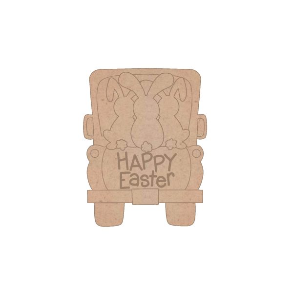 Easter Truck with 3 Bunnies 8" Wood Blank