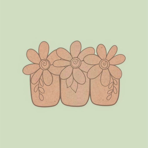 Floral Jar Trio 8" Wood Blank