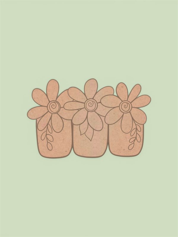 Floral Jar Trio 8" Wood Blank