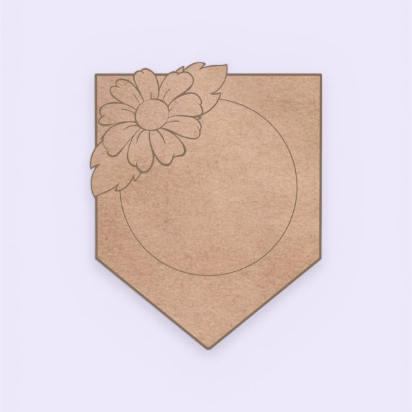 Floral Pennant with Monogram Initial 8" Wood Blank