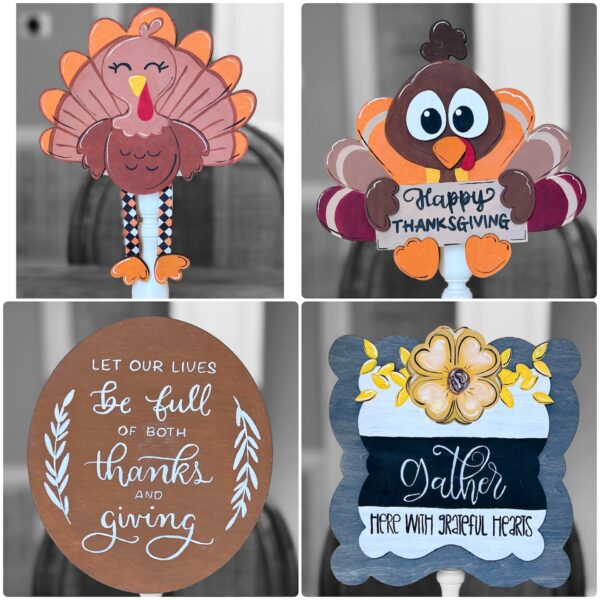 collage gray background Sip and Craft - Thanksgiving Wood Displays Workshop 11/07/26